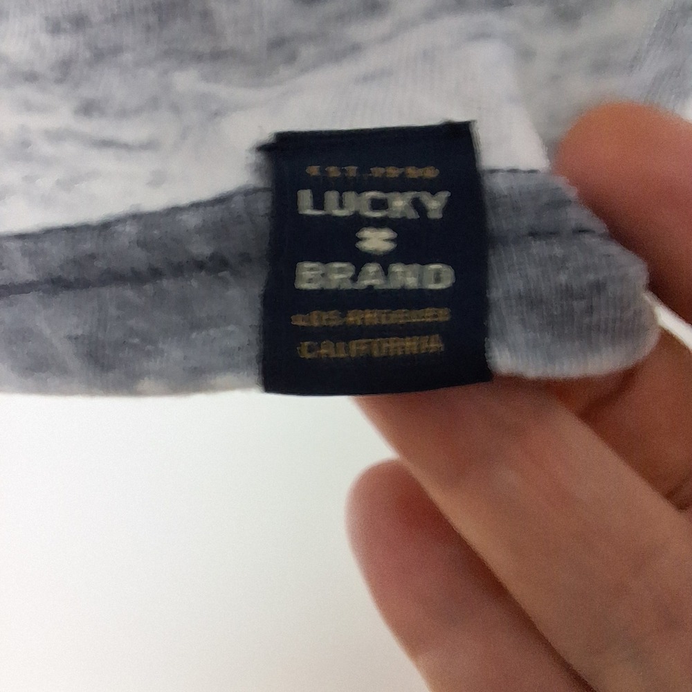 Y2K‎ Grunge Lucky Brand Cotton Blend Venice Burnout Henley Shirt XXL Men's Notch - Picture 12 of 13